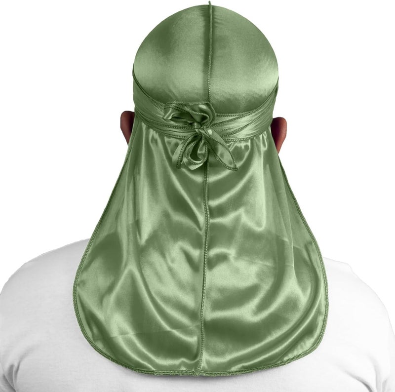 ForceWave 4PCS Silky Durags for Men Women 360 Waves with 1 Wave Cap, Silky Satin Durag Extra Long Tails - Image 5